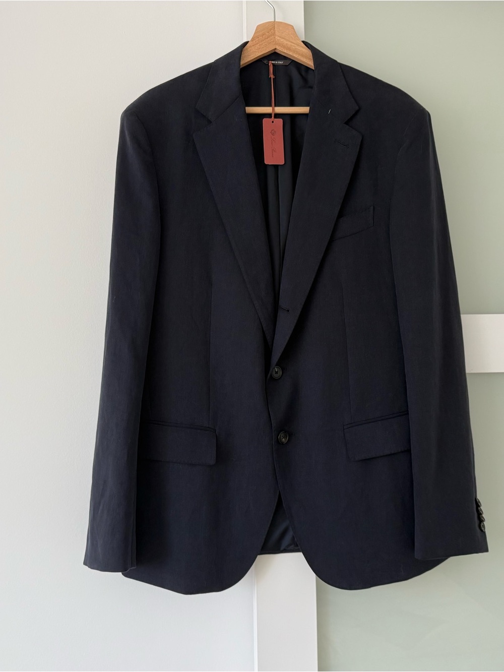 Loro Piana Linen Flower Rain System Blazer Navy